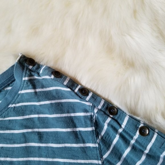 Free People We the Free Button Trim Striped Top XS - Picture 3 of 8